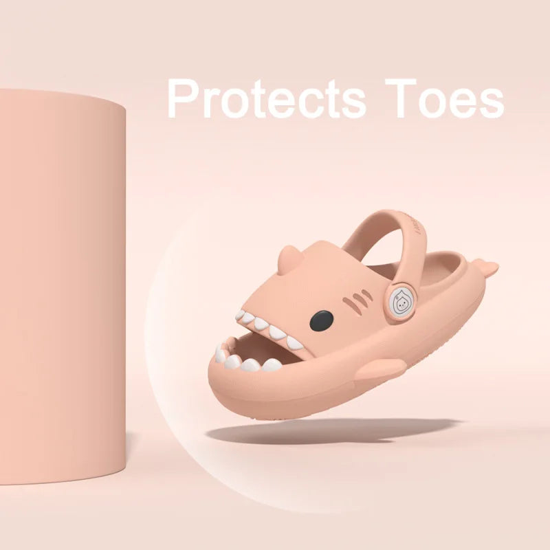 Kids Sandals | Cartoon Shark Design | Non-Slip Thick Soles | 4-6Y