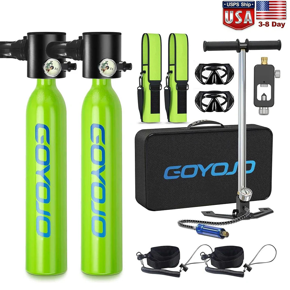 Mini Scuba Tank Kit | 0.5L Each Tank | 3000 PSI System | Two Pack
