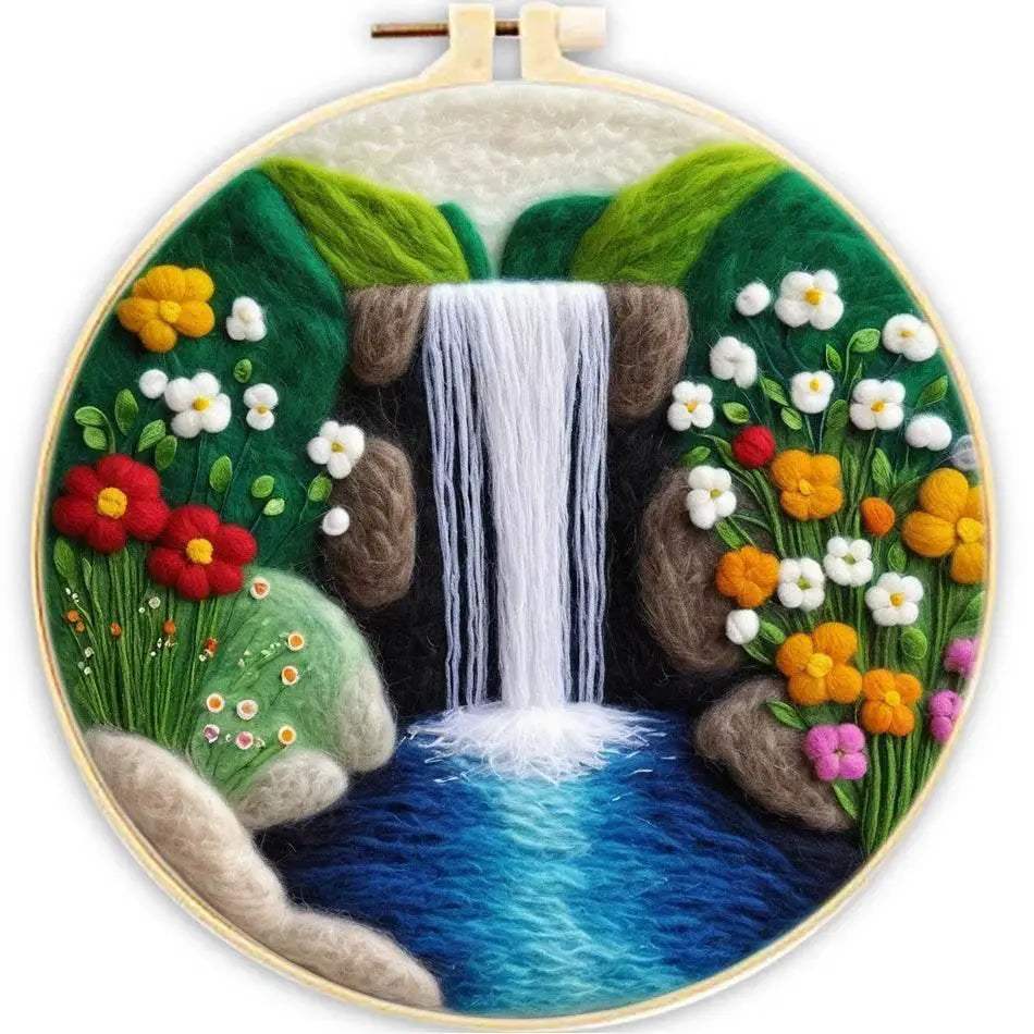 GATYZTORY 20x20cm Frame Wool Painting Kit Needle Felt Landscape Picture Craft Painting Gift For Mom - ToylandEU