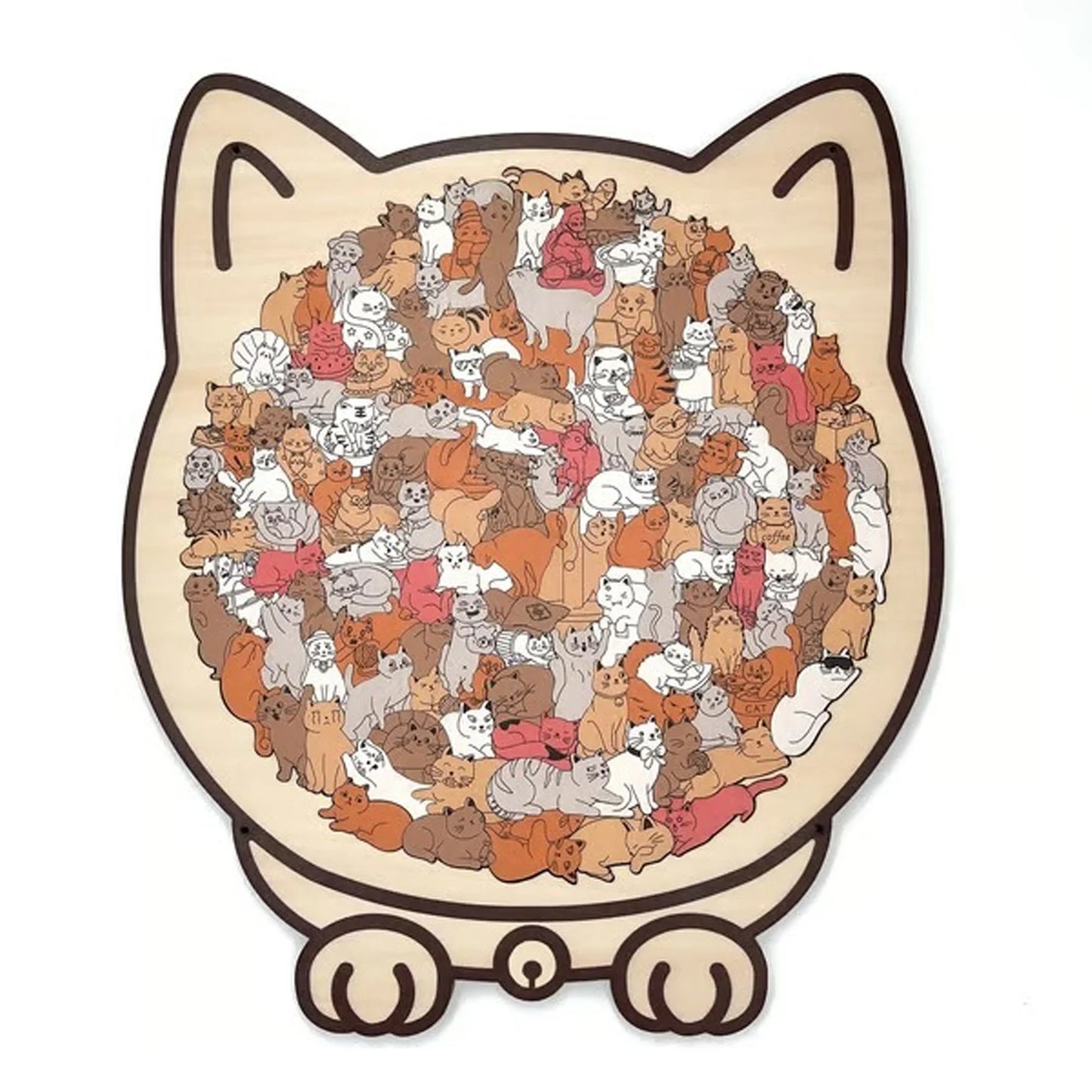 3D Wooden Cat Puzzle | 135 Pieces | Cat Shaped Design