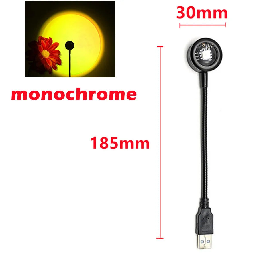 LED Sunset Lamp | USB Powered | Mushroom Design | Bedroom Decor