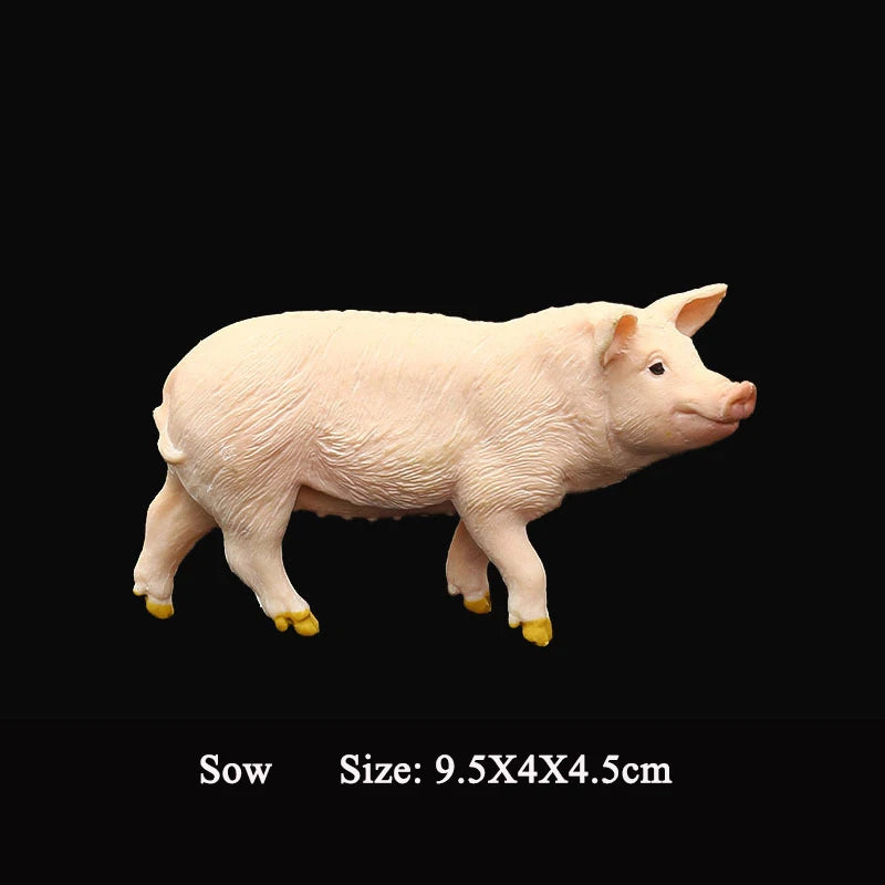 High-quality Simulation Poultry Animal Pig Worker Model Doll PVC - ToylandEU