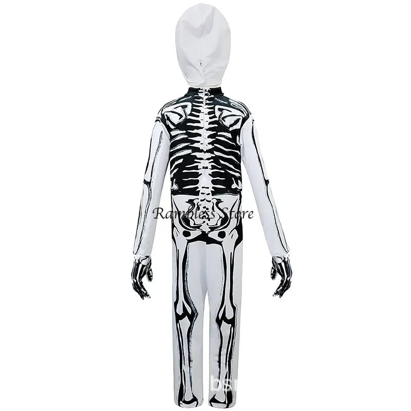 Unisex Kids Skeleton Zombie Costume - Perfect for Halloween Fun!