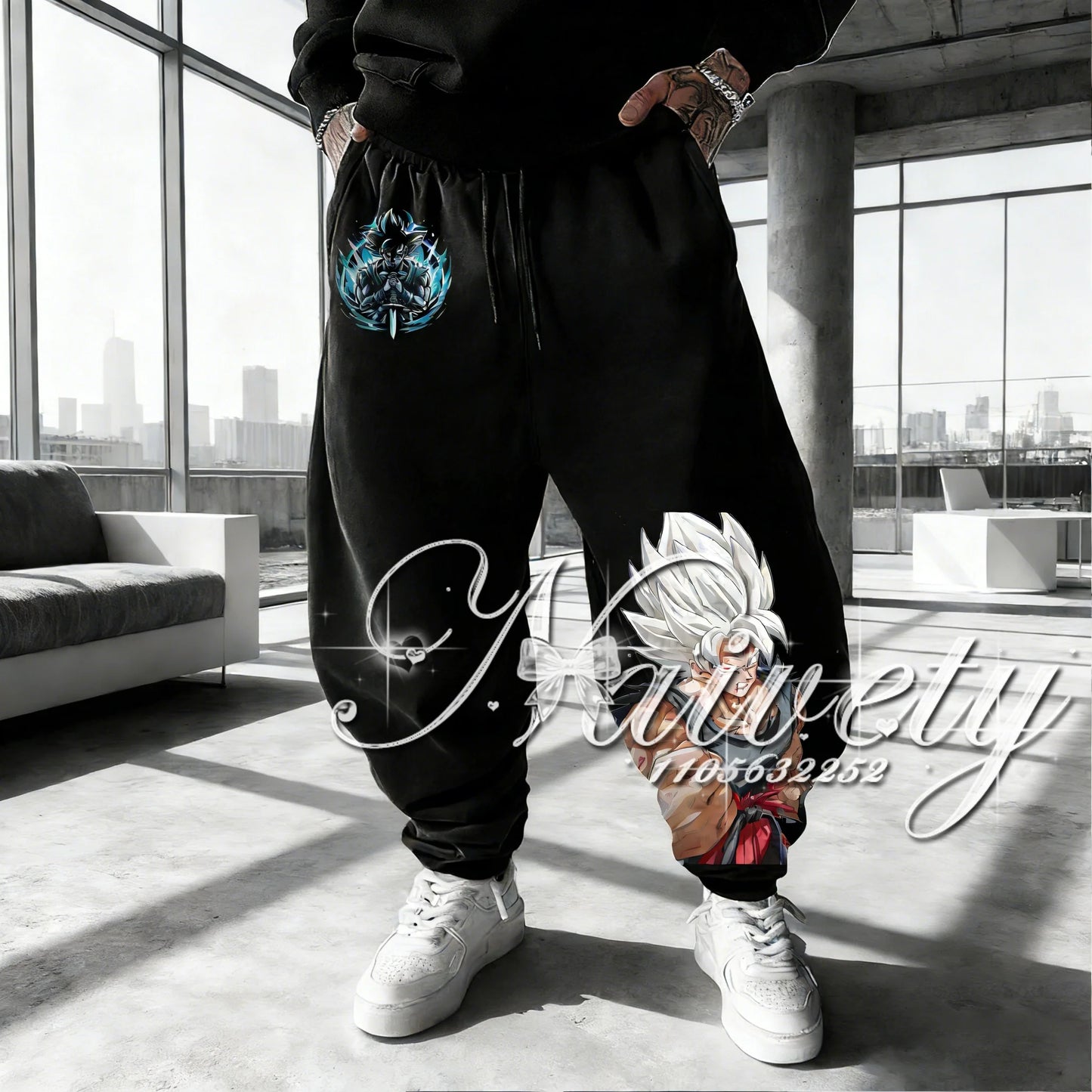 Joggers | Dragon Ball Goku Black Print | Unisex Quick Dry
