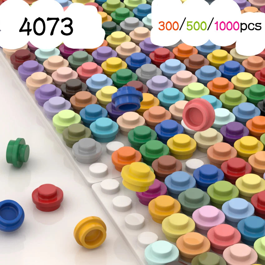 Building Block Plates | 1X1 Round Shape | Lego Compatible | Assorted Pack