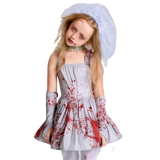 Spooktacular Kids Zombie Bride Costume - Ultimate Halloween Costume