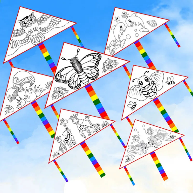 DIY Blank Kite Set for Children's Education and Painting Fun
