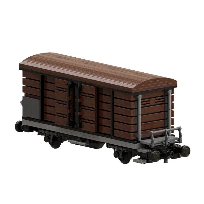 Boxcar Goods Wagon Building Block Kit MOC Railway Carriage - ToylandEU