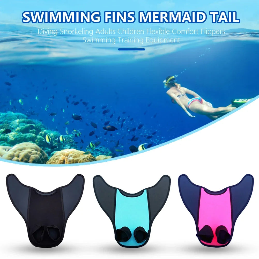 Mermaid Tail Monofin | One Piece Flipper | Swim Training Fins | Kids and Adults