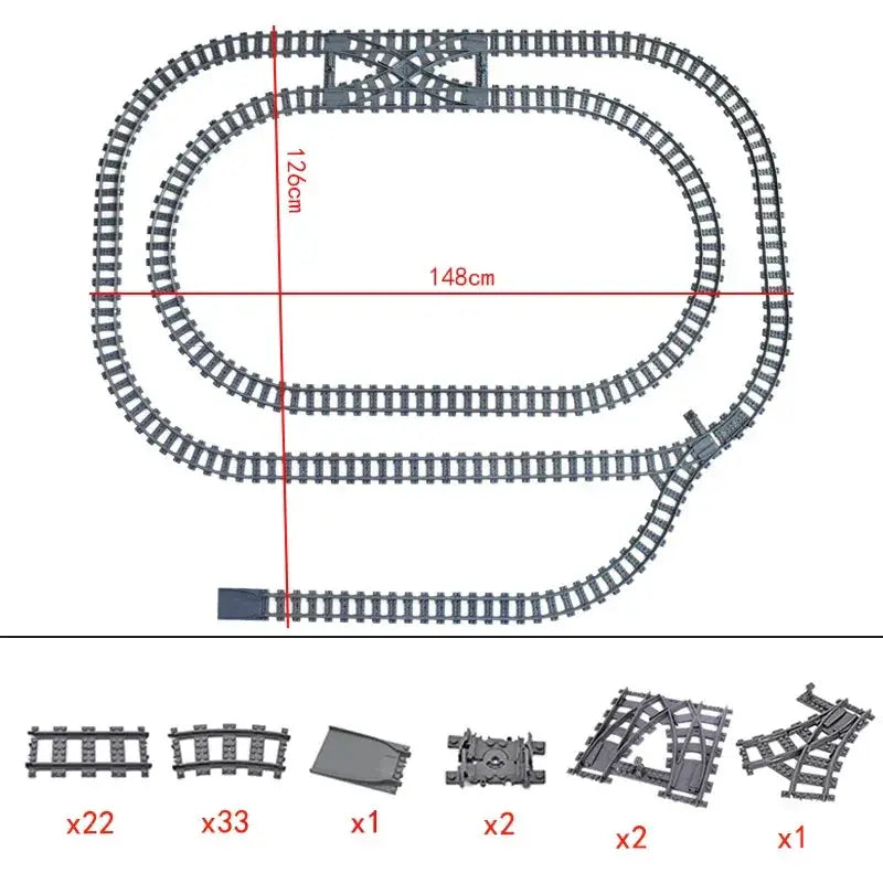 City Train Tracks Flexible Sets For Lego Compatible Bricks - ToylandEU