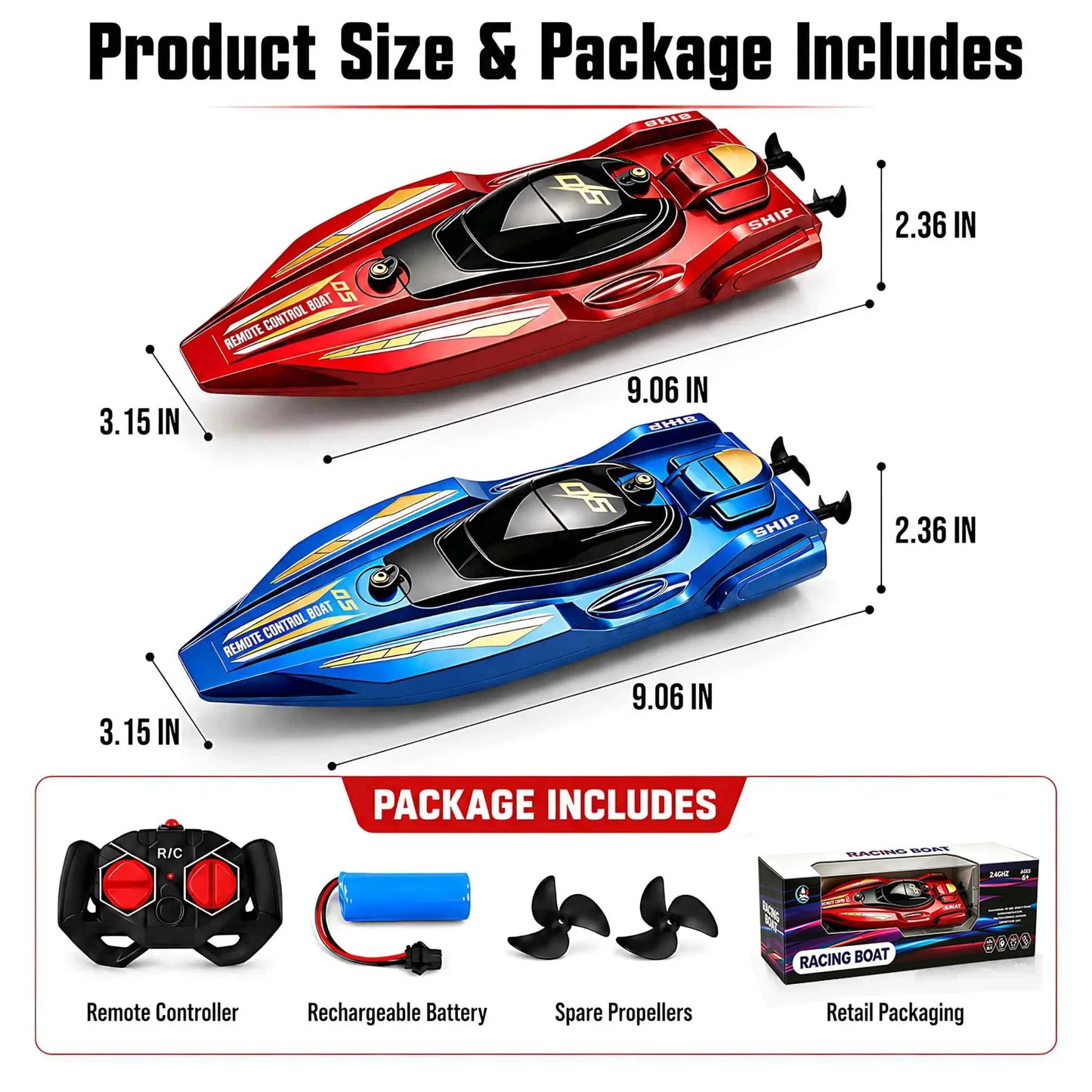 RC Speed Boat | Dual Motor | 2.4GHz Remote | All Ages