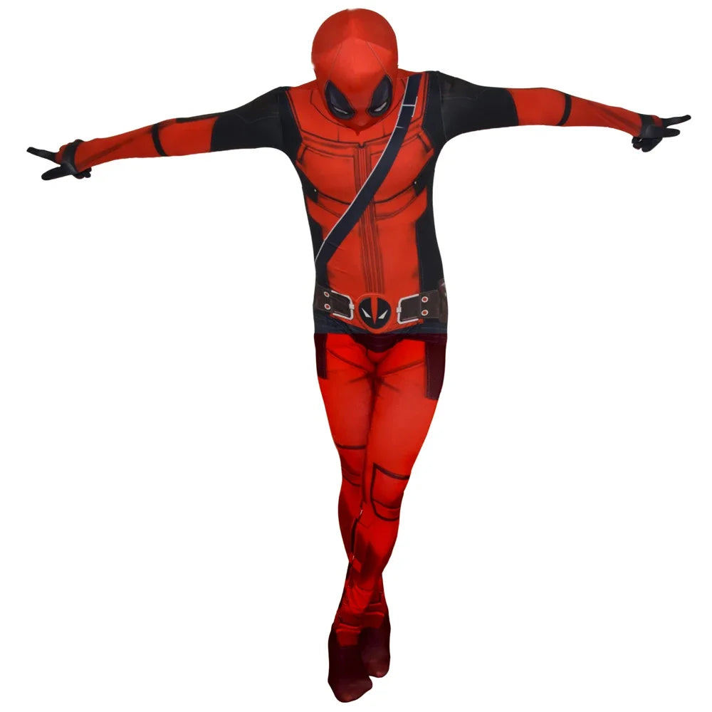 Kids Deadpool Superhero Costume Set - Bodysuit, Cape & Mask for Fun!