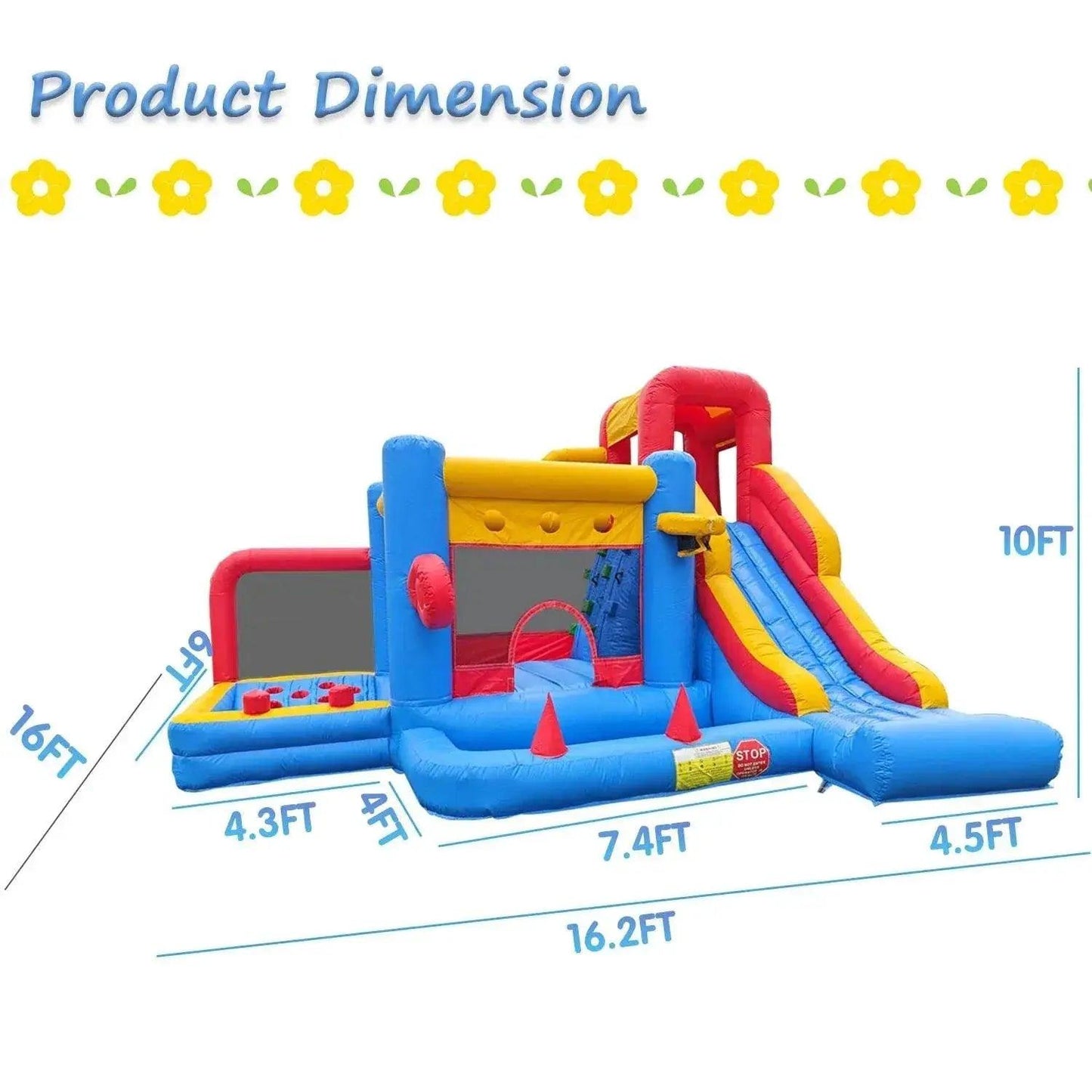 Giant Inflatable Bounce House Big Size Trampoline With Slide - ToylandEU