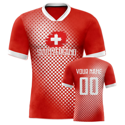 Personalized Switzerland Soccer Jersey - Custom Name & Number Training Uniform for Youth, Adults, and Fans