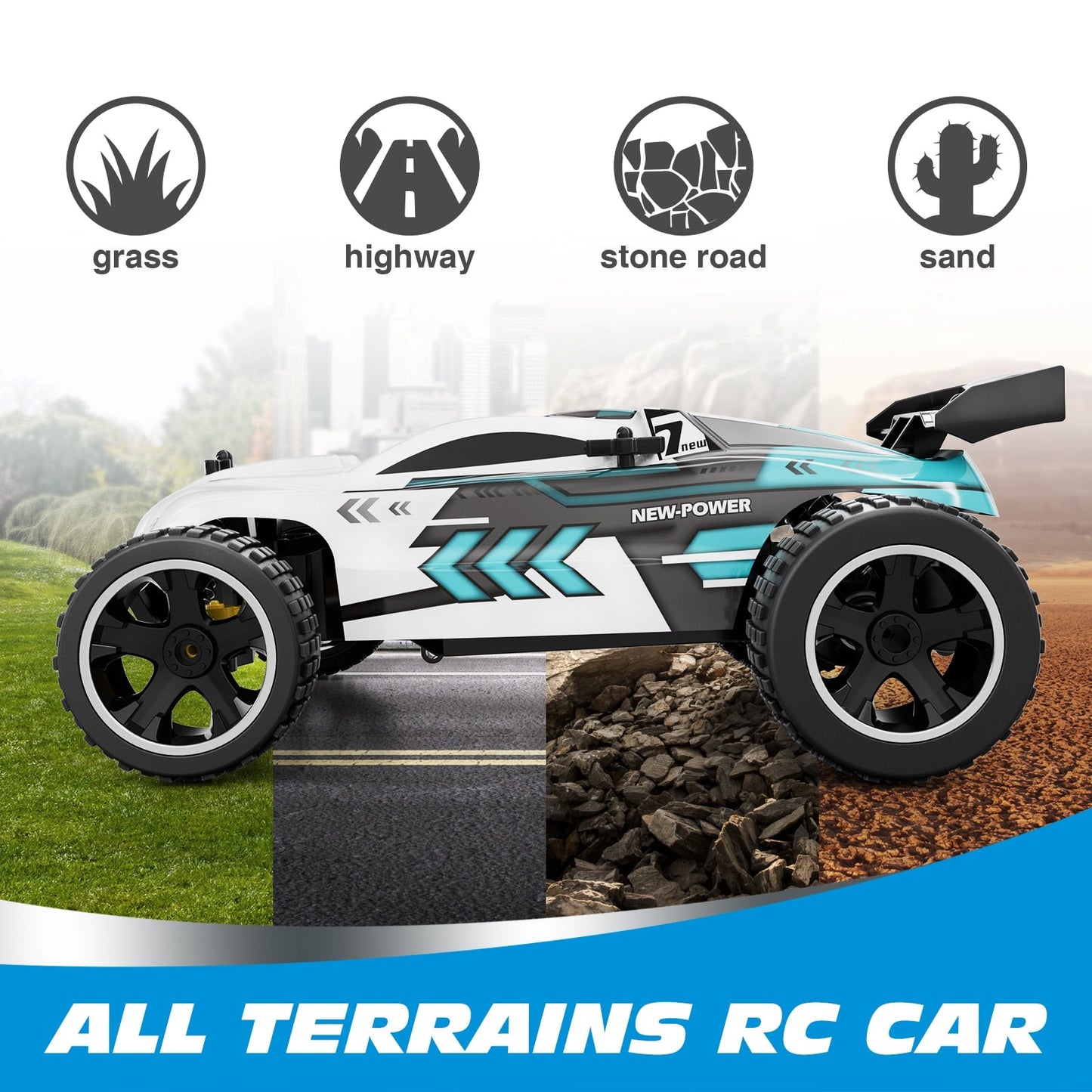 RC Car Remote Control Buggy for Kids, 1:18 Scale Off Road Racing Car, 2.4GHz, 20 Mins Playtime - Gifts for Children - ToylandEU