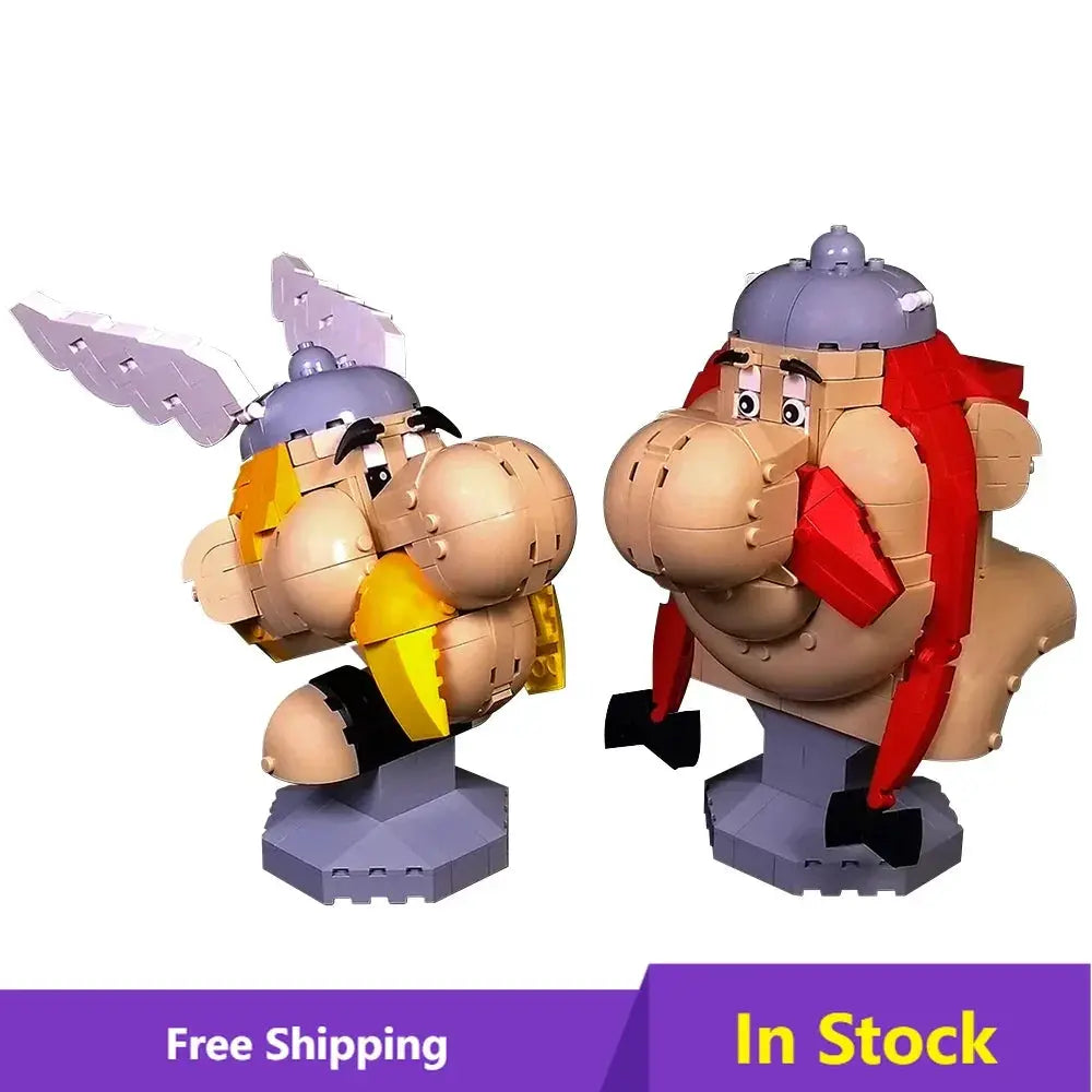 Asterixed and Obelixness Figures Building Blocks Kit Iconic Comic Book and Animated Series Heroic Duo Bricks Toys - ToylandEU