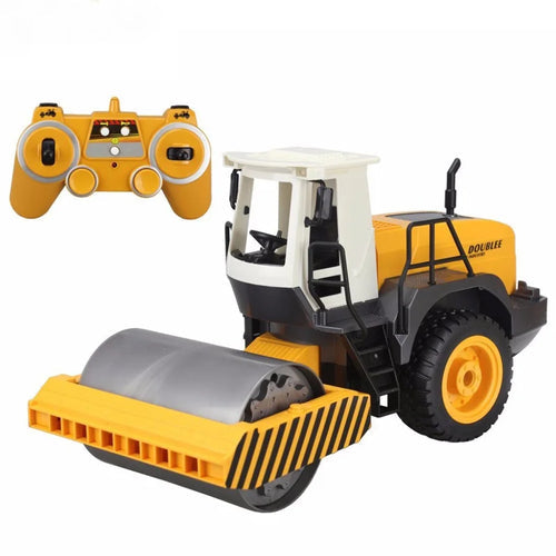 Remote Control Yellow Road Roller Toy with Drum Vibration Function ToylandEU.com Toyland EU