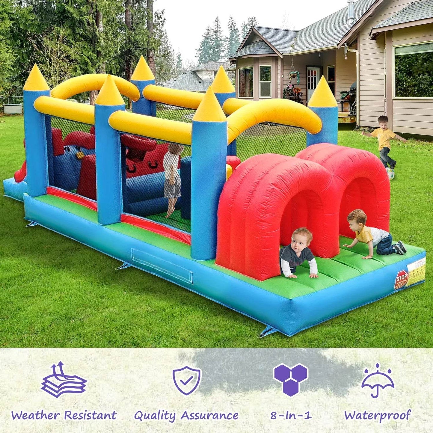 Commercial Inflatable Bounce House with PVC Bouncy Castle Slide - ToylandEU