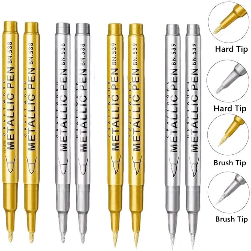 Metallic Paint Pens | Brush Tip Nib | Toylandeu™