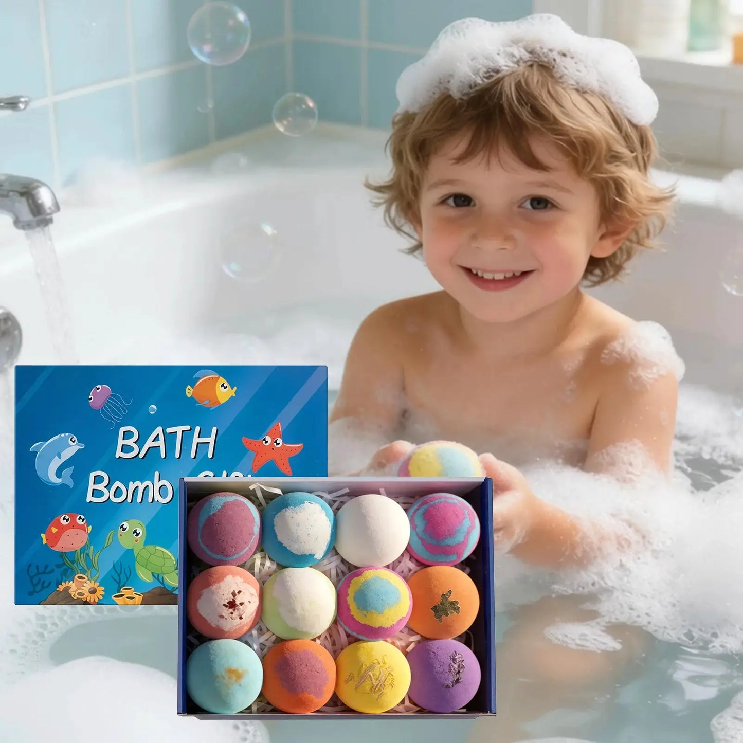 Kids Bath Bombs Gift Moisturizing Soothing Surprise Ocean Toys Fun Bathing Gentle Cleansing Fresh Fragrance Toy Bath Bombs Set - ToylandEU