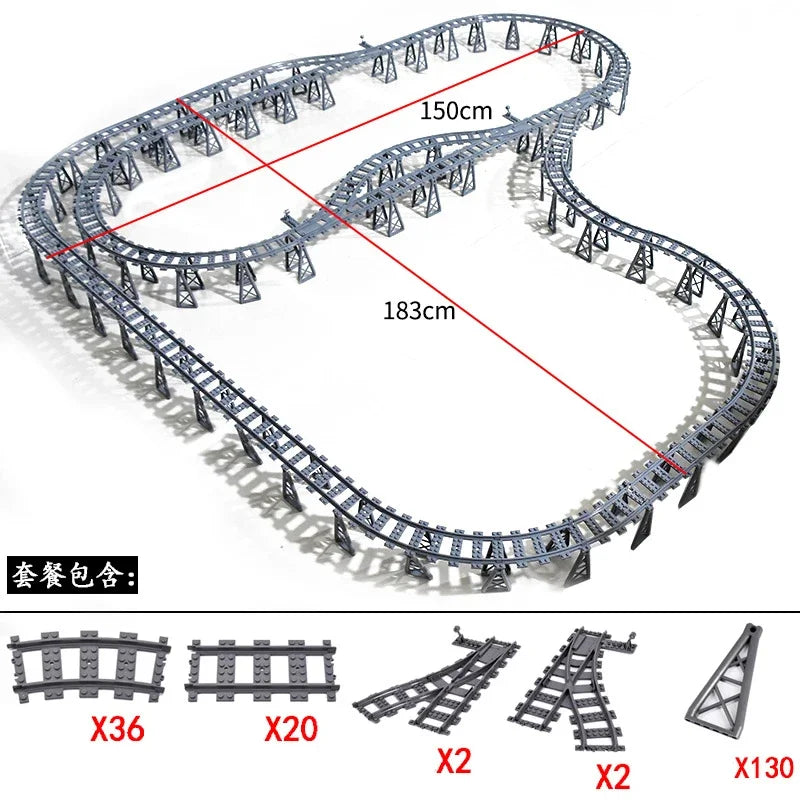 Train Track Building Blocks | Compatible With LEGO | Bridge Cross Track | Cross Track Set