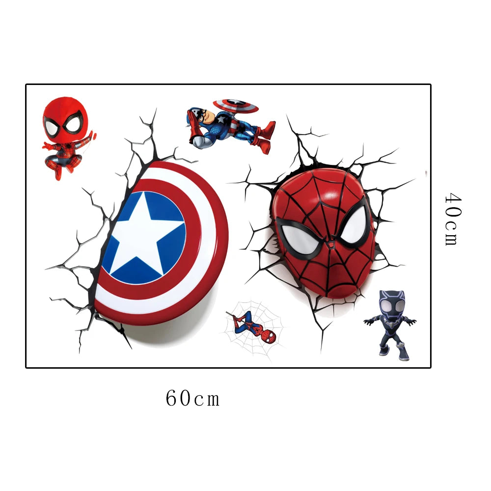 Avengers Wall Sticker | 3D Broken Wall | PVC Wall Decal | 40x60 cm