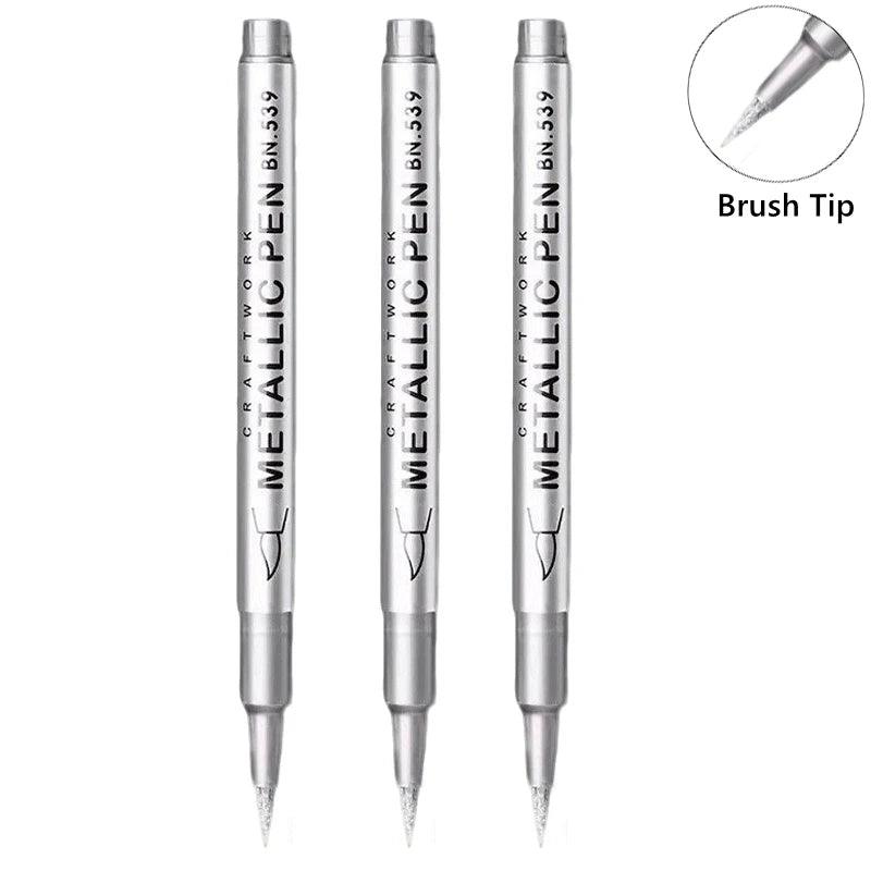 Metallic Paint Pens | Brush Tip Nib | Toylandeu™