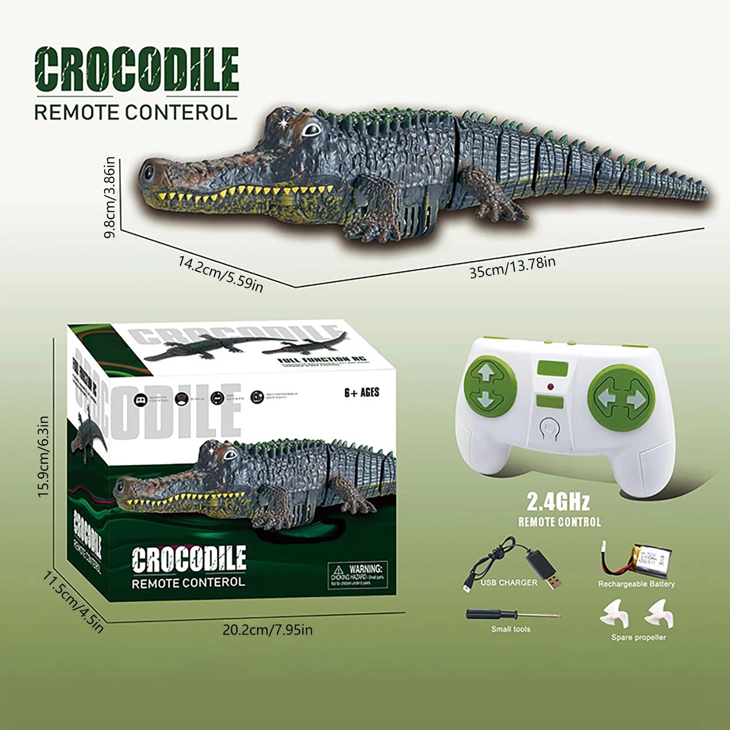 Thrilling RC Crocodile Toy: Realistic Alligator Boat for Water Fun - Perfect for Kids 12+