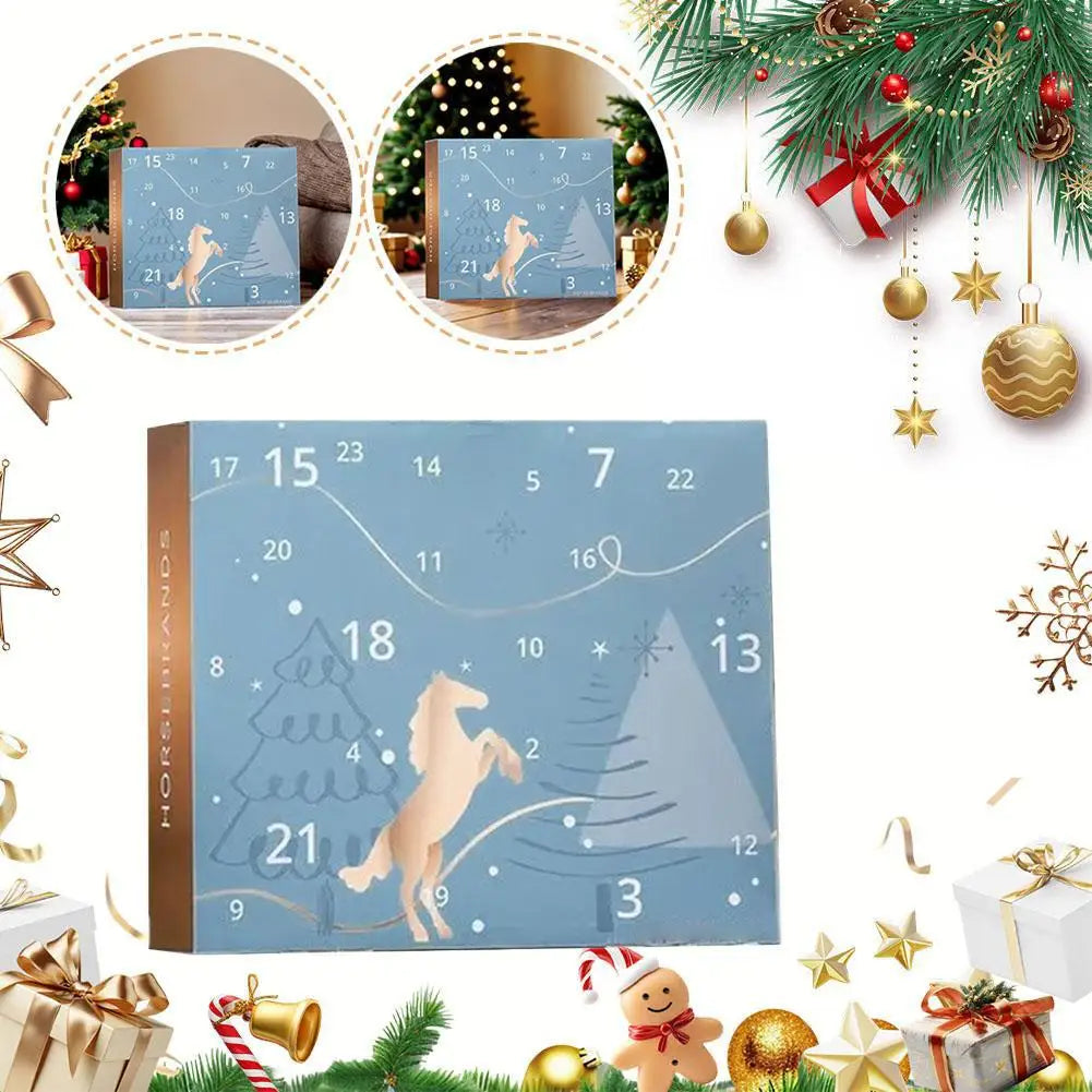 Advent Calendar | Christmas Horse Daily Gifts | Paper Door Calendar 32 x 22 x 4 cm | For Riders And Stables