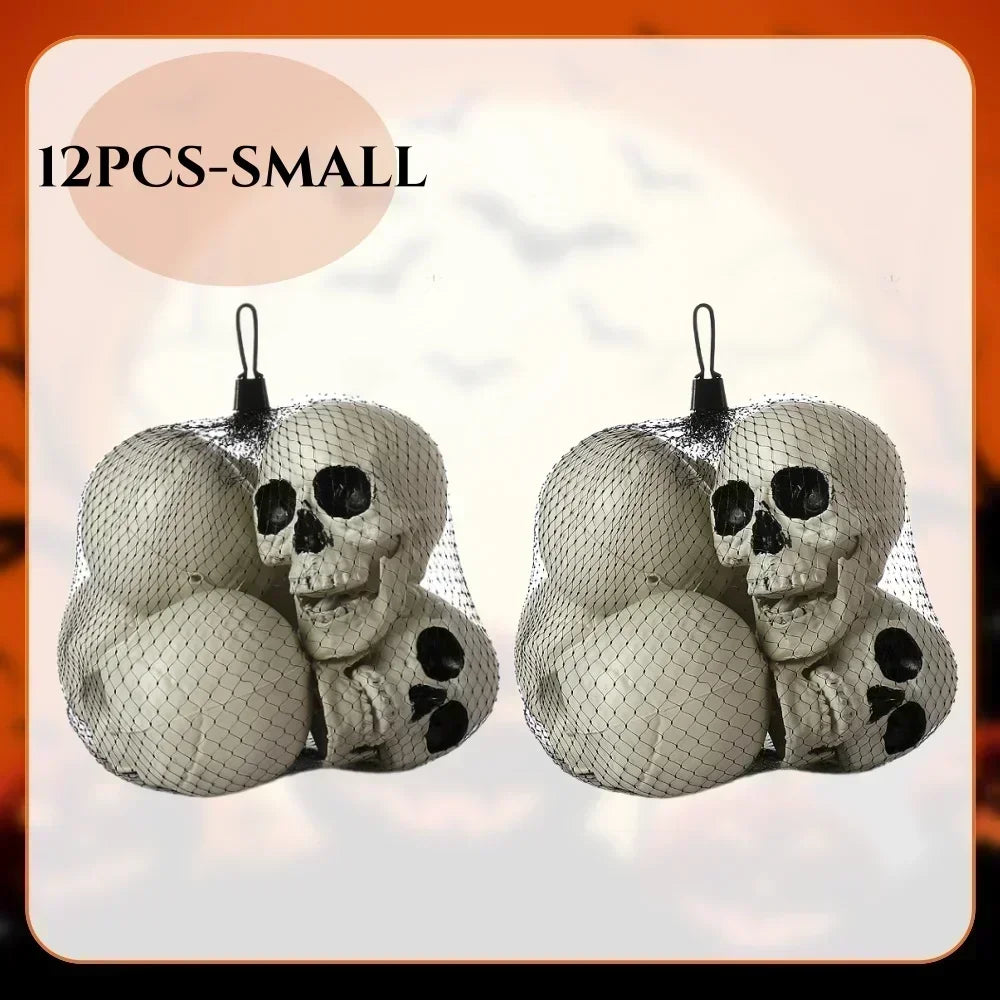 Mini Halloween Skull Heads | Plastic Material | Assorted Sizes | Desk Decor