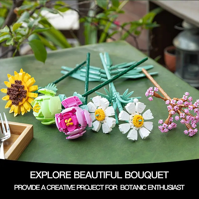 582 Piece Flower Bouquet Building Blocks Kit - ToylandEU