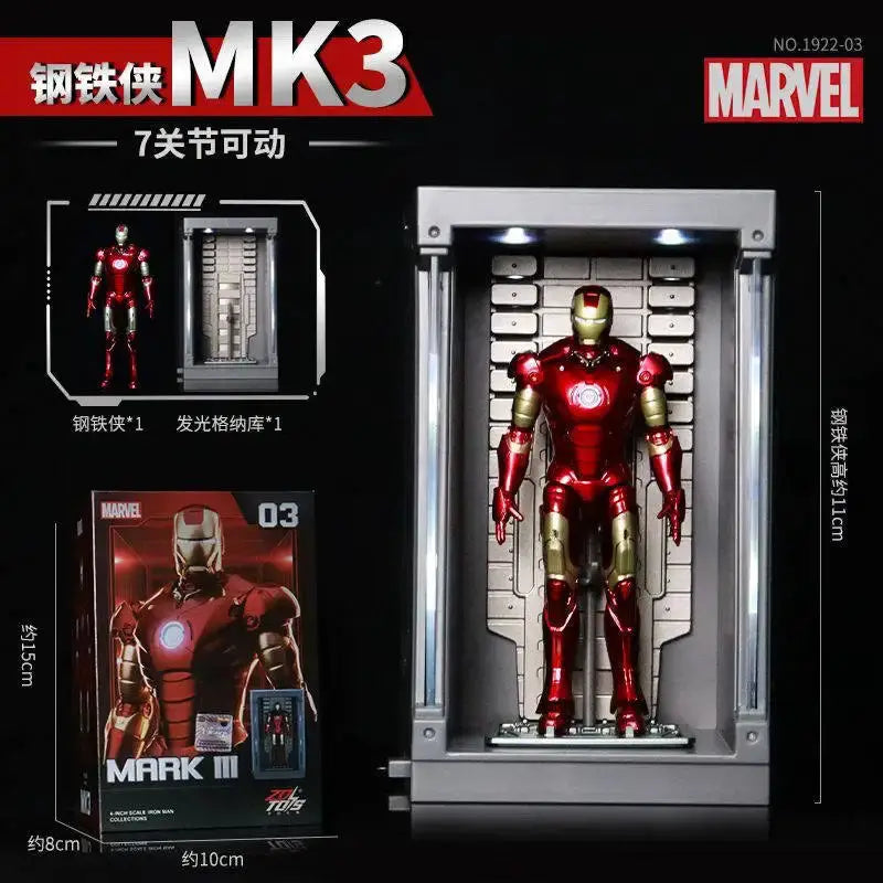 Original Gnaku4 inches ZD Toys Iron Man Action Figure MK1 MK2 MK3 MK4 MK5 MK6 MK7 Tony Stark Anime Doll Model Kids Birthday Gift - ToylandEU