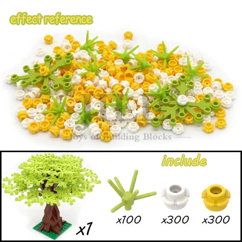 MOC Sakura Flower Stem Tree Building Blocks Set DIY Cherry Blossom Bricks Treehouse Model Decoration Toys 24866 19119 2417 2423 - ToylandEU