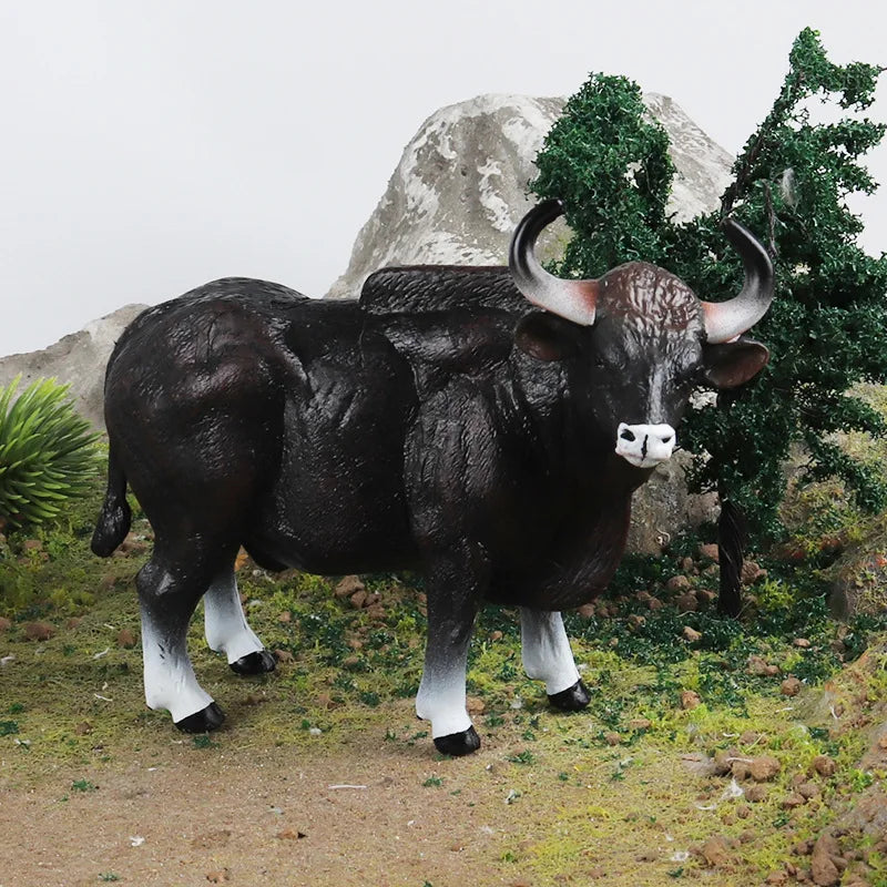 Farm Animal Simulation Action Figure Toy Set - Cow, Cattle, Calf, Angus, Bull, Buffalo, Yak Model - ToylandEU