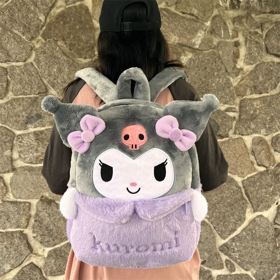 New Sanrio  Lovely Plush Backpack Cinnamoroll Kuromi Girl Heart ToylandEU.com Toyland EU