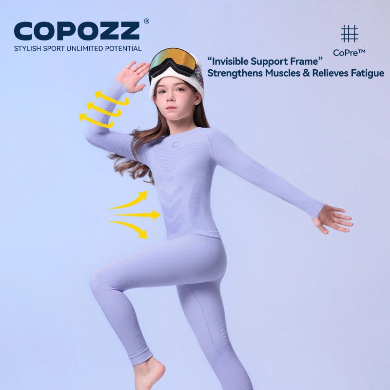 Ski Thermal Underwear Set | Quick Dry | Soft Nylon Fabric | Girls Boys