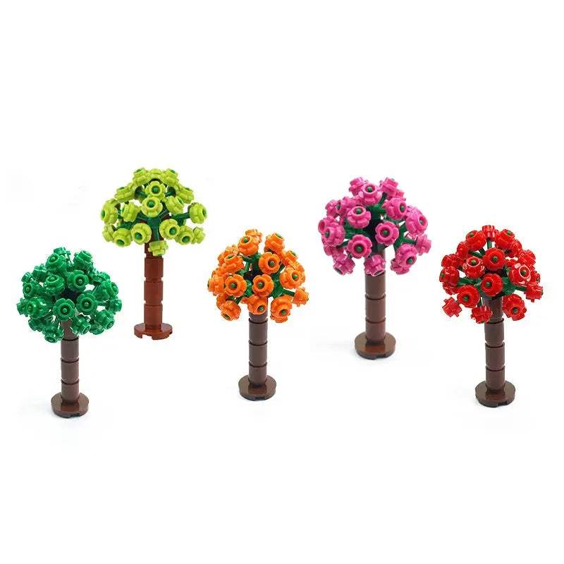 MOC City Plant Building Blocks Accessories Flower Leaves Prickly Shrubs Pine Green Grass Clover Orange Tree Mini DIY Toys F026 - ToylandEU