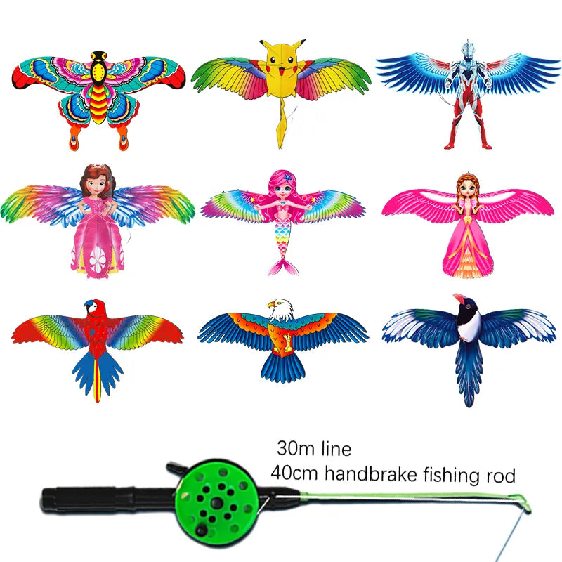 Children's  Butterfly Mermaid Parrot Magpies Kite Set - ToylandEU