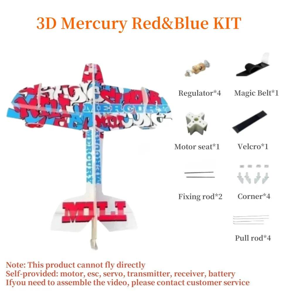3D Mercury Fixed-wing Aerobatic Magic Board Plane RC Airplane KIT DIY - ToylandEU
