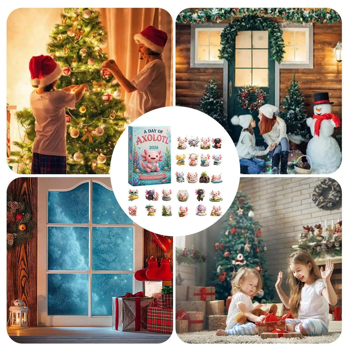 Advent Calendar | 2026 Cartoon Animal Ornaments | 24 Day 2D Acrylic Countdown | Kids Room Tree Decor