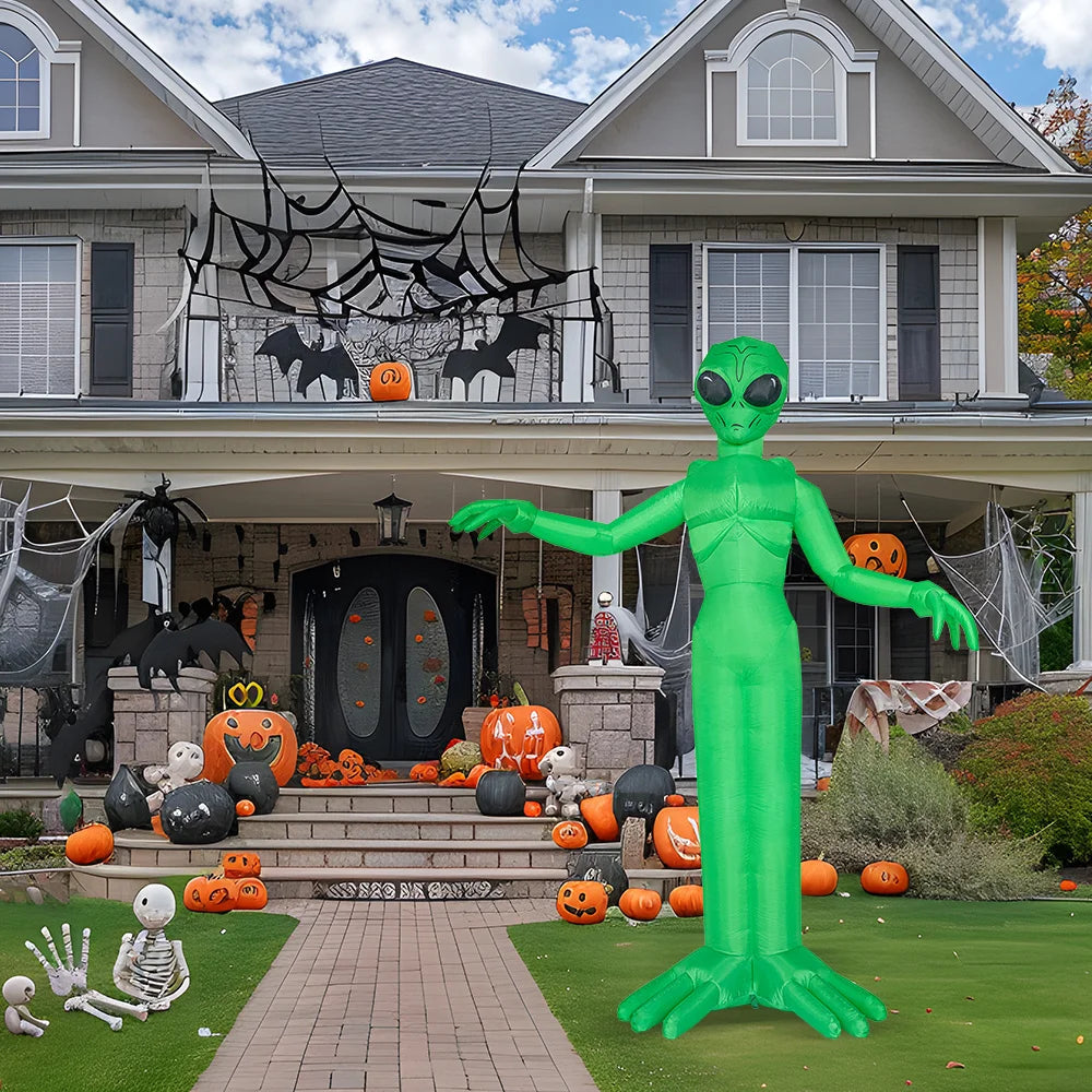 9 Ft Outdoor Inflatable | Led Lit Halloween Alien | Lawn Yard Decor | Seasonal