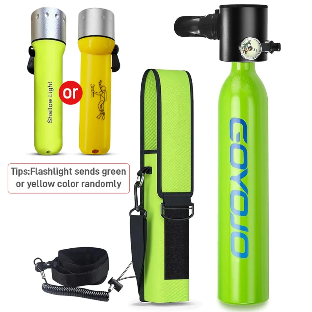 Mini Scuba Tank | 0.5L Capacity | 3000 PSI Max Pressure | 6-12 Minutes Dive Time