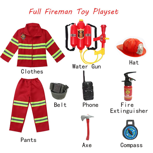 Heroic Kids Firefighter Costume Set with Authentic Gear and Accessories