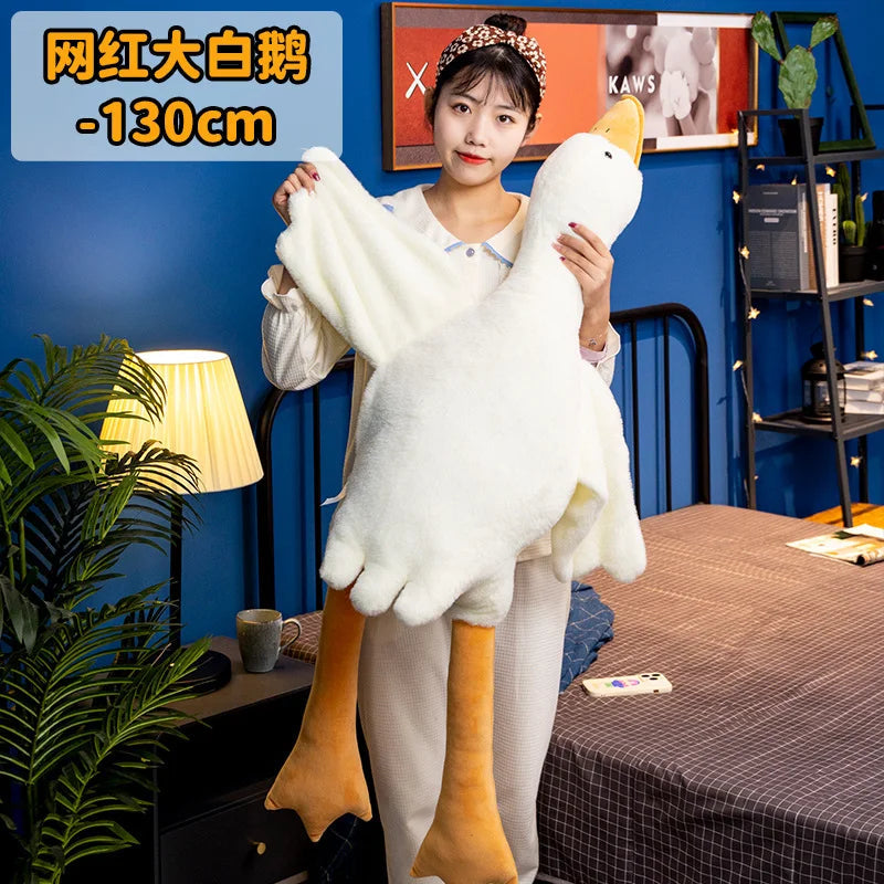 50-160cm Cute Big White Goose Plush Toy Kawaii Huge Duck Sleep Pillow - ToylandEU