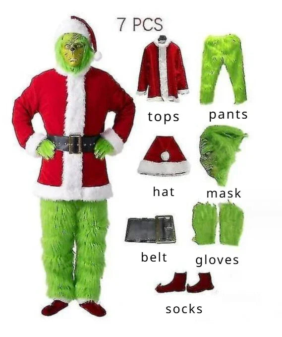 Green Monster Halloween Costume | Faux Leather | Adult Set With Mask