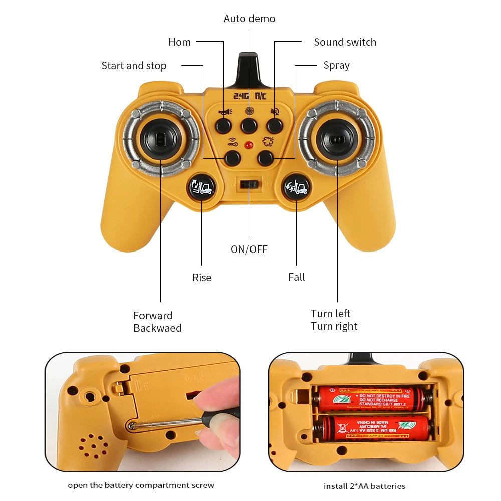 RC Forklift Crane Remote Control Car Toy for Kids - ToylandEU