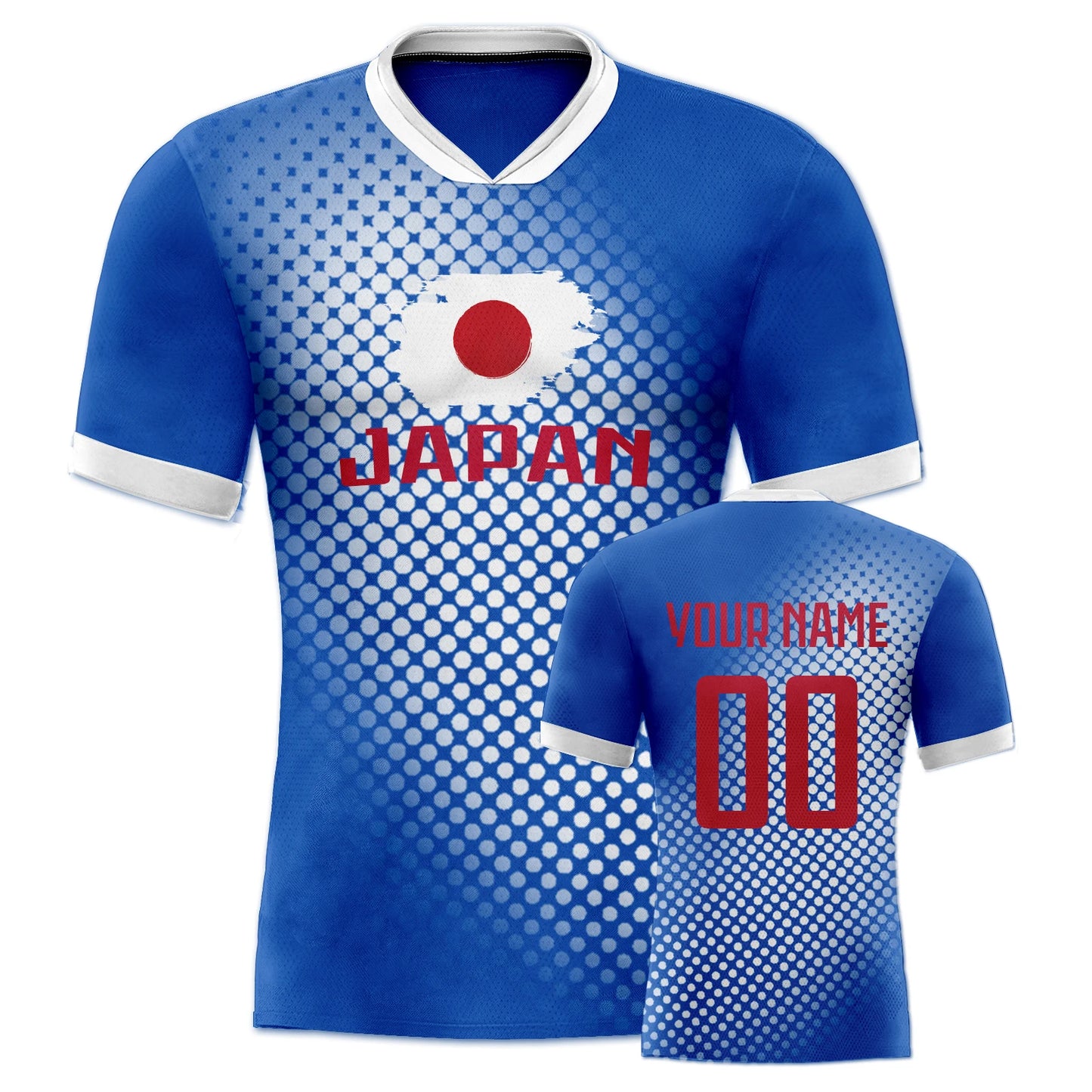 Customizable Japan Soccer Jersey with Personalized Name and Number - Breathable Youth Football Uniform for Men and Women (Sizes S-4XL)