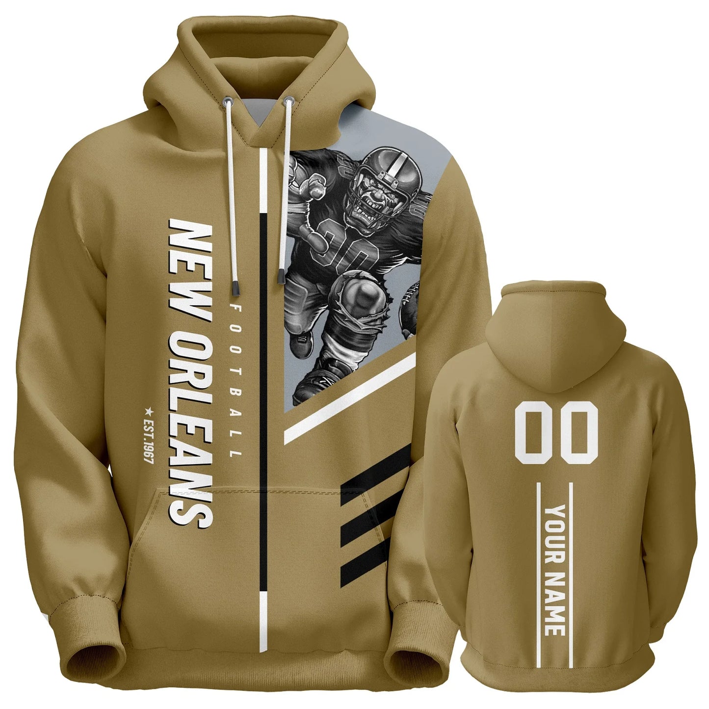 Personalized New Orleans Football Hoodie - 3D City Mascot Sweatshirt for Men, Women, and Youth Gifts