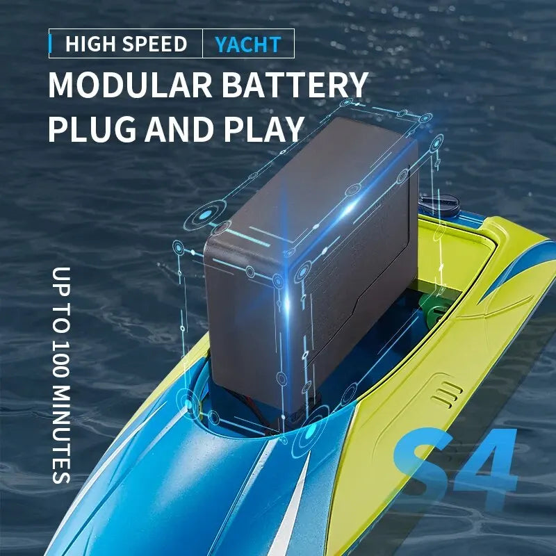 2.4G Remote Control Boat Double Rudder Motor Waterproof ABS High Speed
