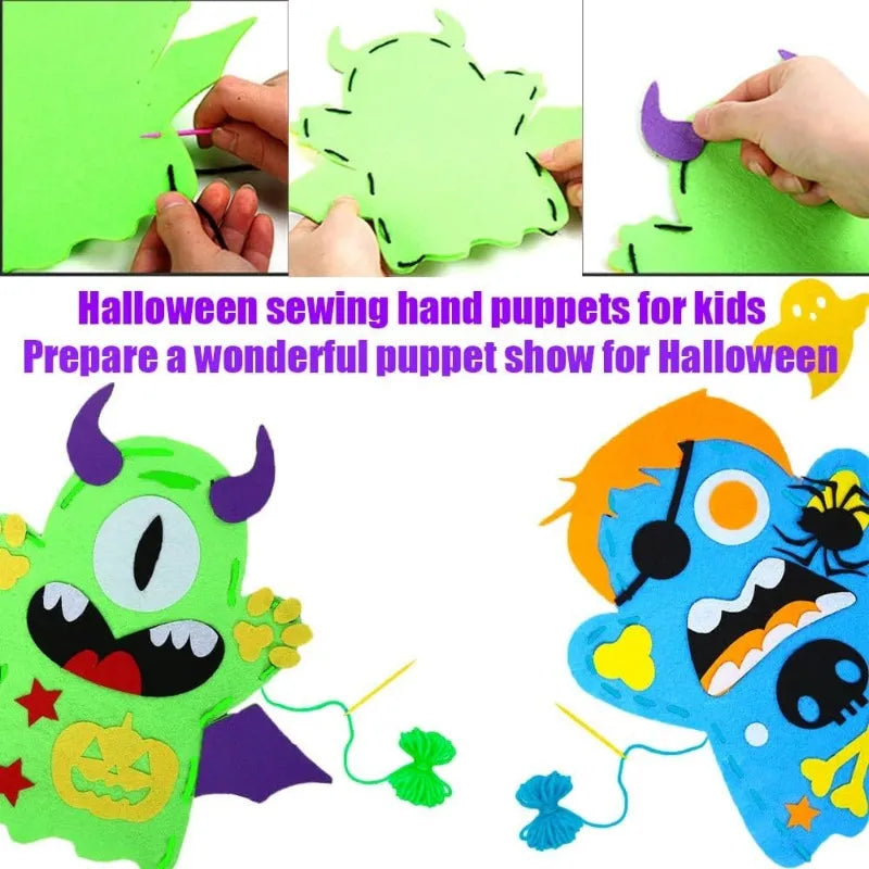 Halloween DIY Hand Puppet Sewing Craft Kit for Kids - Felt Art Project
